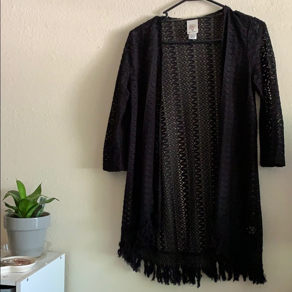 Black knit cardigan